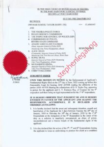 COURT AWARDS A LAWYER N200M FOR BREACH OF HIS FUNDAMENTAL RIGHTS BY THE POLICE